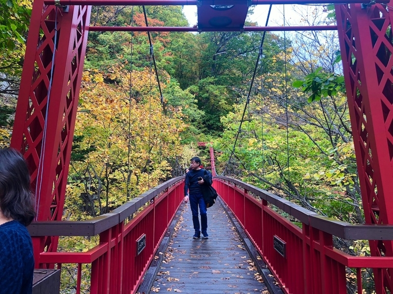 定山渓の赤い橋